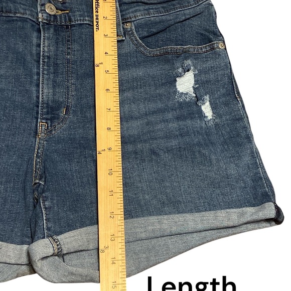 Levi's Blue Jean Shorts Distressed Cuffed Casual - Picture 5 of 6